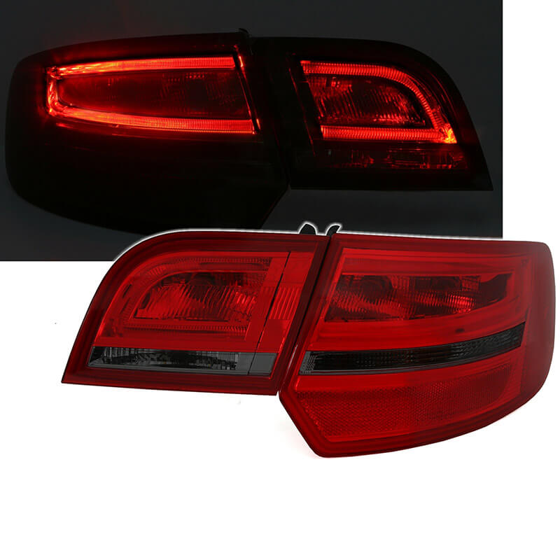 Βλησαρούλης Car Center - Πισινά Φανάρια Set Για Audi A3 8P 03-08 Sportsback Led Bar Κόκκινο/Φιμέ Depo