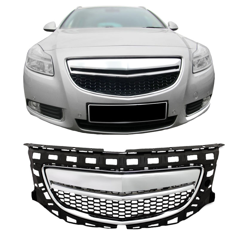 Βλησαρούλης Car Center - Μάσκα Για Opel Insignia 08-17 Χωρίς Σήμα Χρώμιο/Μαύρη 1 Τεμάχιο