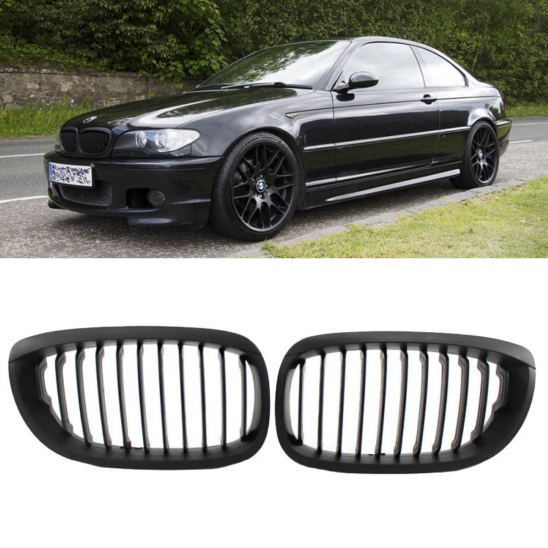 Βλησαρούλης Car Center - Καρδιές Μάσκας Για Bmw 3 E46 03-06 Coupe/Cabrio Μαύρο Ματ 2 Τεμάχια