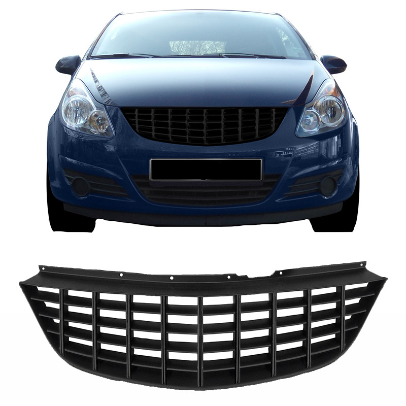 Βλησαρούλης Car Center - Μάσκα Για Opel Corsa D 06-11 Χωρίς Σήμα Με Κάθετες Γραμμές Μαύρη Ματ 1 Τεμάχιο