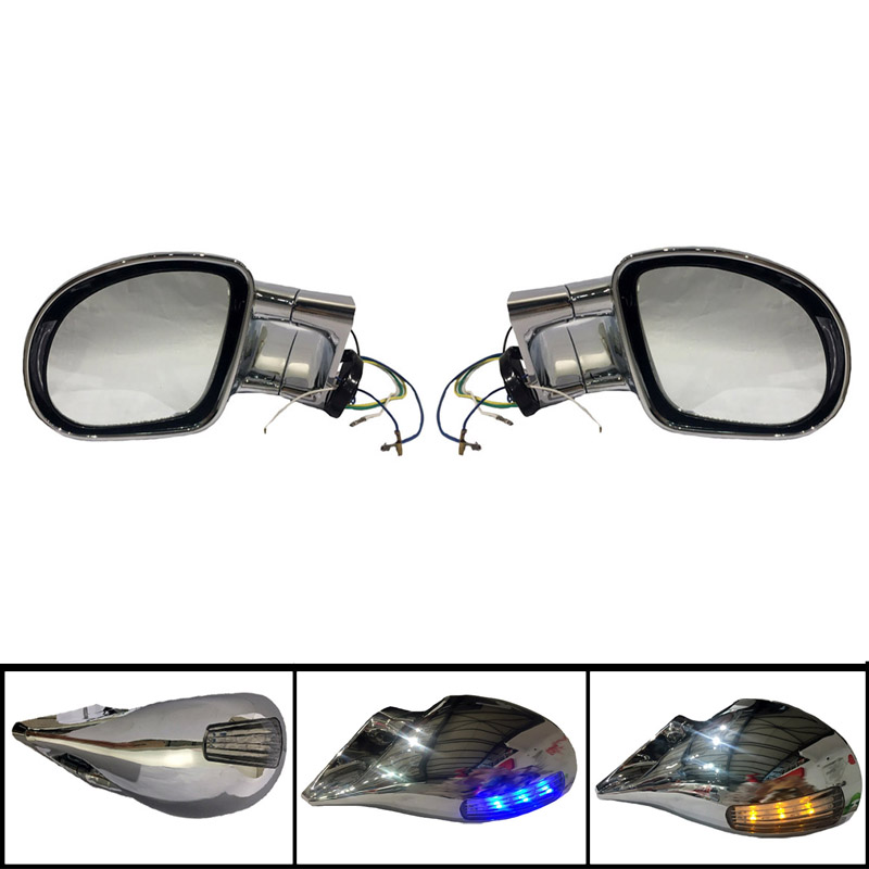 Βλησαρούλης Car Center - Καθρέπτες Universal M3 Look Ηλεκτρικοί Με Φλας Με 4 Καλώδια Χρωμίου Ζευγάρι 2 Τεμάχια