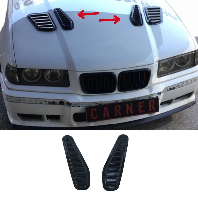 Βλησαρούλης Car Center - Αεραγωγοί Καπό Αυτοκόλλητοι Universal Τύπου Bmw GTR Μαύροι 33 x 11 x 1.5cm 2 Τεμάχια
