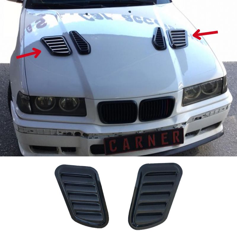 Βλησαρούλης Car Center - Αεραγωγοί Καπό Αυτοκόλλητοι Universal Τύπου Bmw GTR Μεγάλοι 18 x 15 x 33 x 1.5cm Μαύροι 2 Τεμάχια