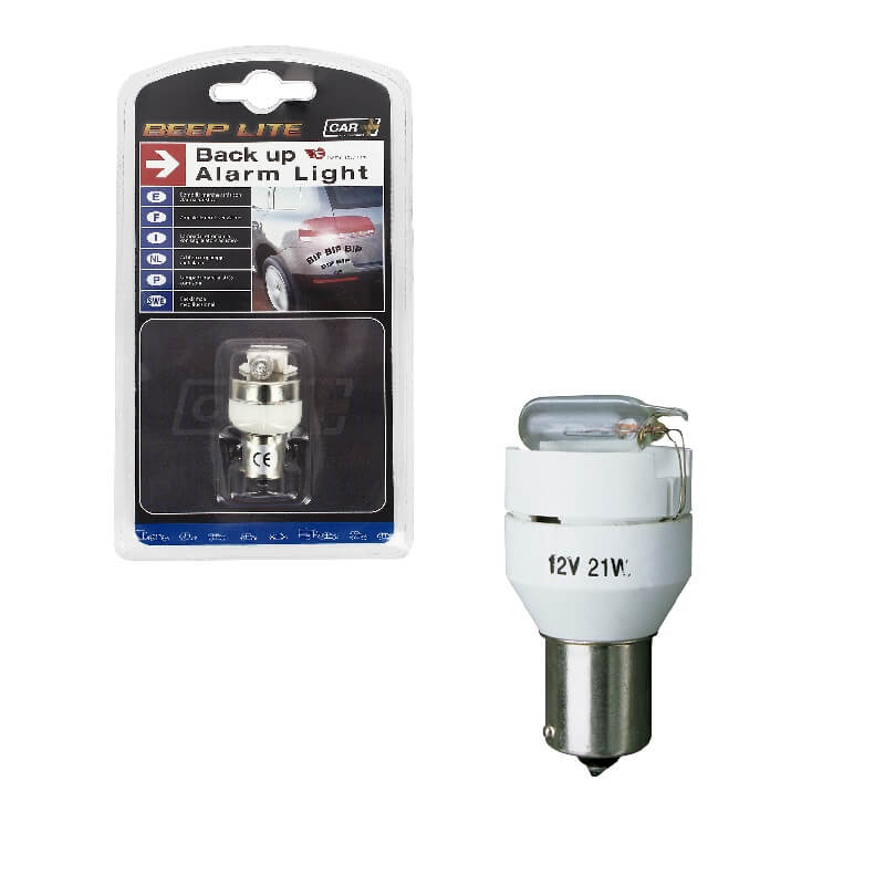 Βλησαρούλης Car Center - Λάμπα Αλογόνου P21W BA15S 12V Μονοπολική Για Όπισθεν Με Προειδοποιητικό Ήχο "Back Up Allarm" 1 Τεμάχιο