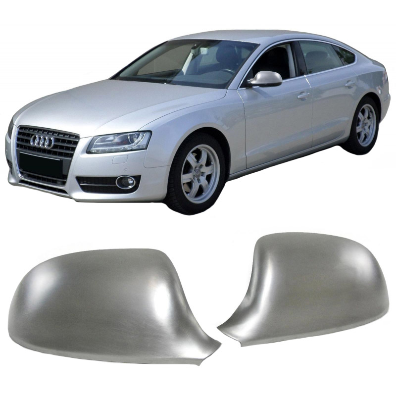 Βλησαρούλης Car Center - Καπάκια Καθρεφτών Για Audi A3 8P 08-11, A4 B8 08-11, A5 8T 07-11, A6 4F 08-11 (Metal) Brushed Aluminium 2 Τεμάχια