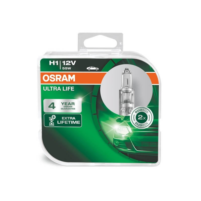 Βλησαρούλης Car Center - Λάμπες Αλογόνου H1 12V 55w Ultra Life Osram 64150ULT-HCB 2 Τεμάχια