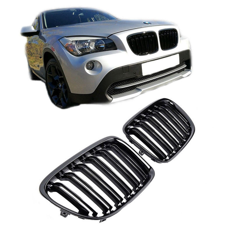 Βλησαρούλης Car Center - Καρδιές Μάσκας Για Bmw X1 E84 09-14 M4 Look Με Διπλή Γρίλια Μαύρο Γυαλιστερό 2 Τεμάχια