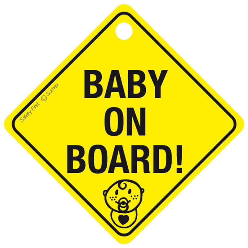 Βλησαρούλης Car Center - Σήμα "Baby On Board" Πλέξιγκλας Με Βεντούζα Κίτρινο 12.5cm x 12.5cm ΒΑΒΥUUΚ 1 Τεμάχιο
