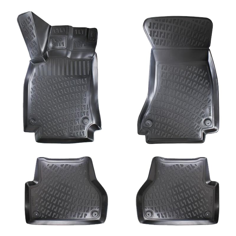 Βλησαρούλης Car Center - Πατάκια Σκαφάκια 3D Από Λάστιχο TPE Για Audi A4 B8 Sedan 2008-2015/ A4 B9 Sedan 2016-/ A5 2007-20015 Rizline 4 Τεμάχια Μαύρα
