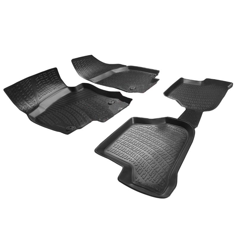 Βλησαρούλης Car Center - Πατάκια Σκαφάκια 3D Από Λάστιχο TPE Για VW Golf 5 V/VW Golf 6 VI/VW Jetta /VW Scirocco/VW Beetle/Skoda Octavia 2004-2013 Rizline 4 Τεμάχια Μαύρα