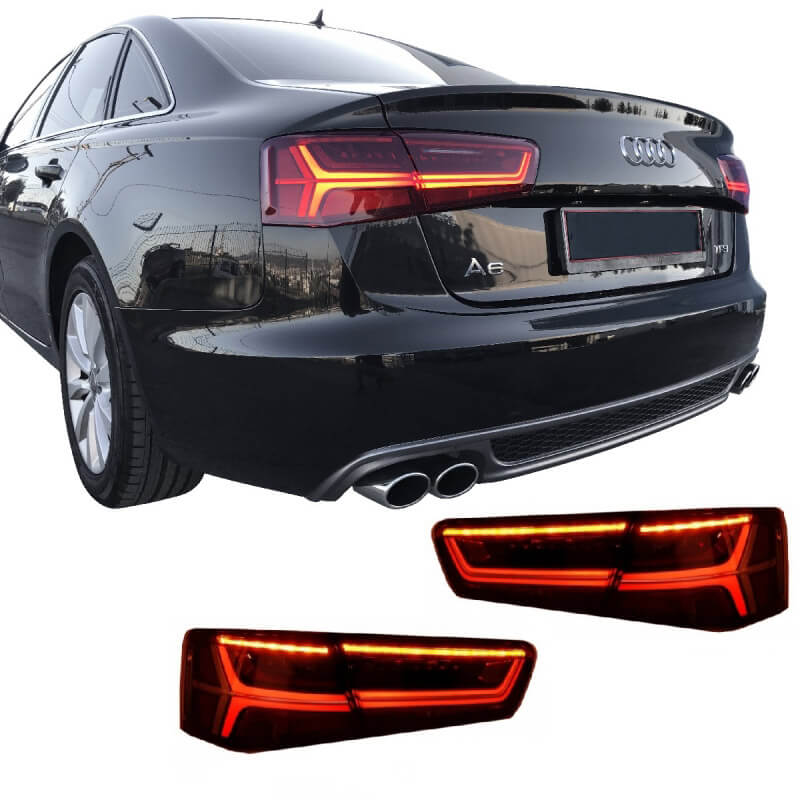 Βλησαρούλης Car Center - Πισινά Φανάρια Set Για Audi A6 C7 11-15 Led Bar Dynamic Κόκκινο/Crystal Eagle Eyes