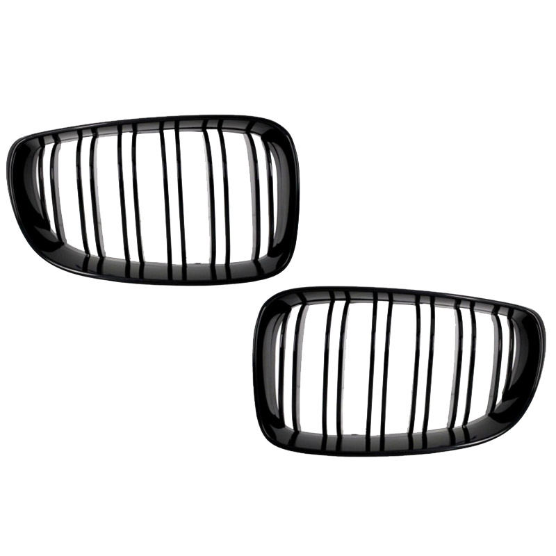 Βλησαρούλης Car Center - Καρδιές Μάσκας Για Bmw 1 E81 / E82 / E87 / E88 07-11 M4 Look Με Διπλή Γρίλια Μαύρο Γυαλιστερό 2 Τεμάχια