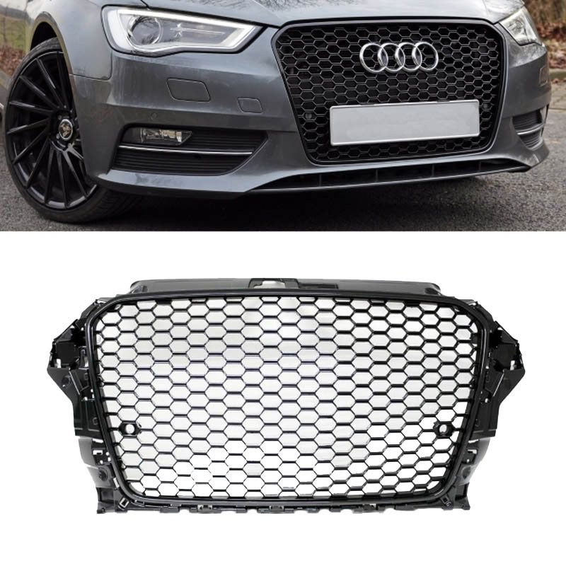 Βλησαρούλης Car Center - Μάσκα Για Audi A3 8V 12-16 RS3 Look Κυψελωτή Γυαλιστερό Μαύρο 1 Τεμάχιο