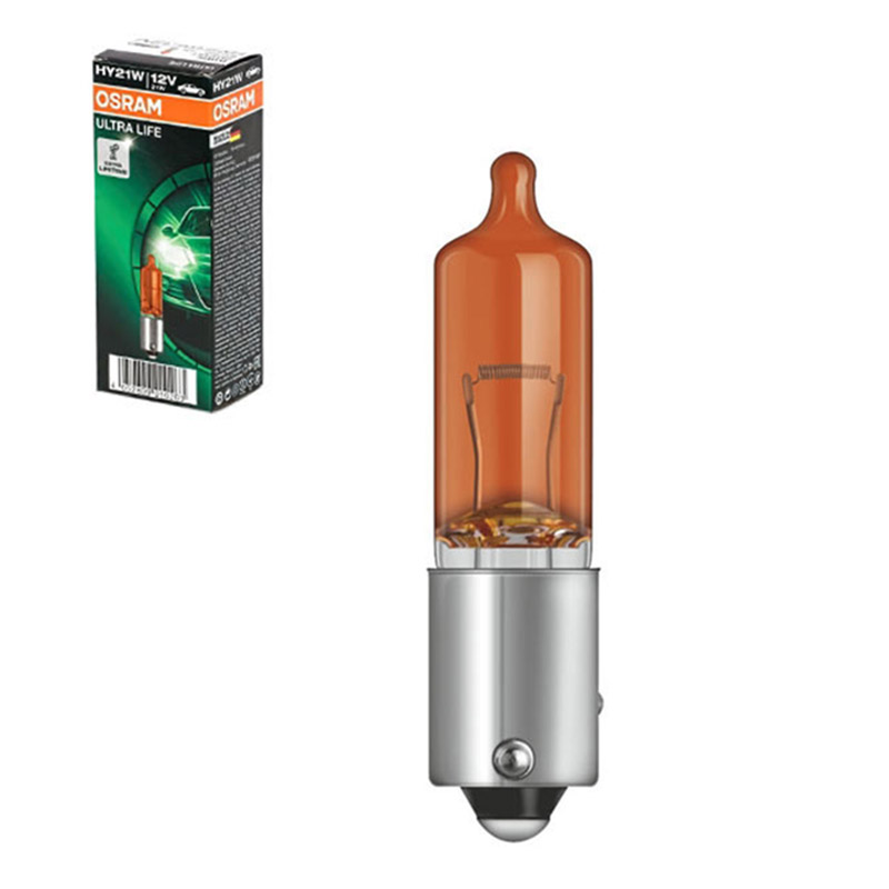 Βλησαρούλης Car Center - Λάμπα Αλογόνου Φλας HY21W BAW9S 12V 21w Osram Ultra Life Πορτοκαλί 64137ULT Τεμάχιο