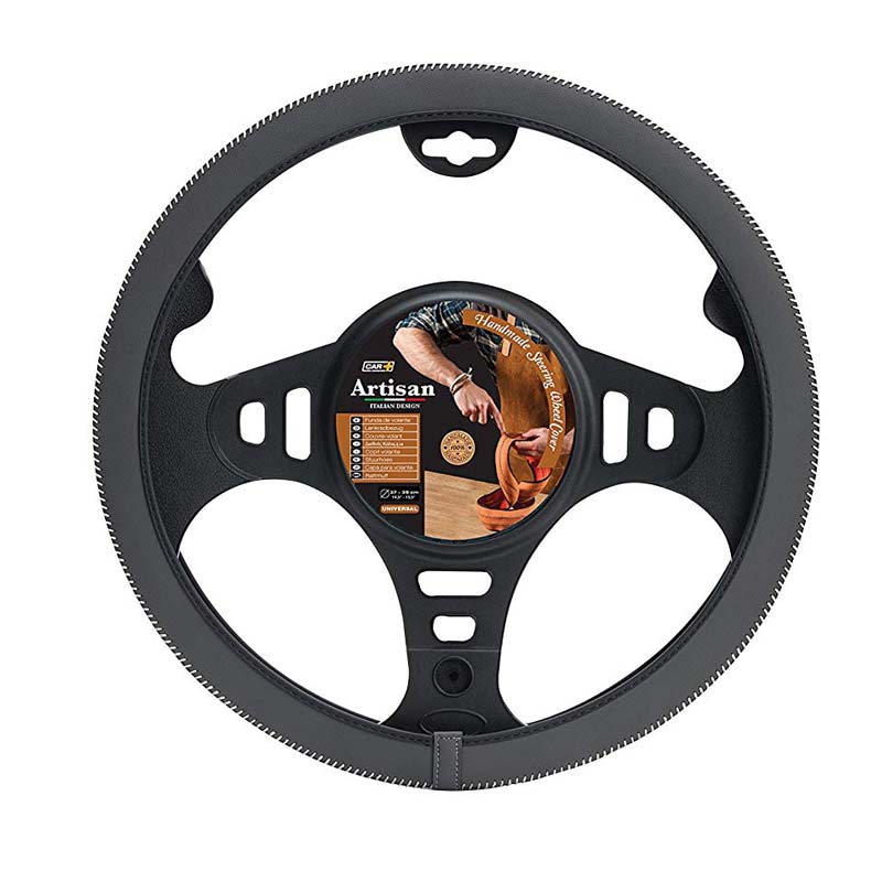 Βλησαρούλης Car Center - Κάλυμμα Tιμονιού Handmade Δερματίνη Σκούρο Γκρί Medium 37-39cm HMA40DG
