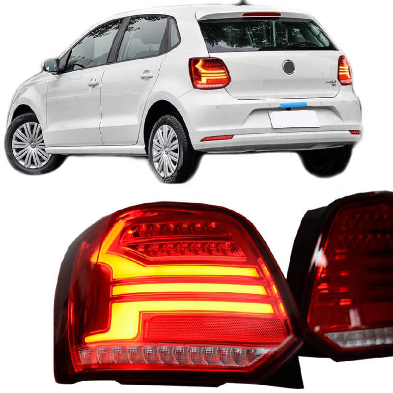 Βλησαρούλης Car Center - Πισινά Φανάρια Set Για Vw Polo 6R 09-14 Led Bar Dynamic Κόκκινο/Crystal Carner