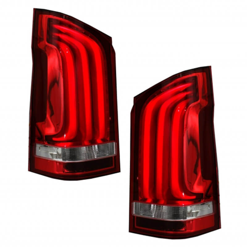 Βλησαρούλης Car Center - Πισινά Φανάρια Set Για Mercedes-Benz Vito W447 14+ Full Led Bar & Led Signal Dynamic Κόκκινο/Crystal Carner