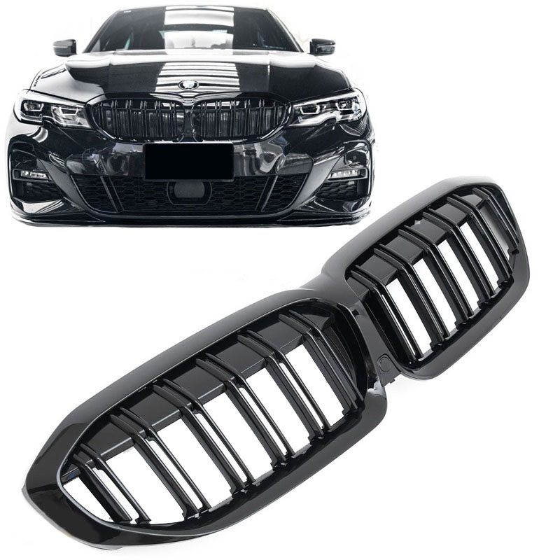 Βλησαρούλης Car Center - Καρδιές Μάσκας Για Bmw 3 G20 / G21 19+ M4 Look Με Διπλή Γρίλια Μαύρο Γυαλιστερό Με 1 Τεμάχιο
