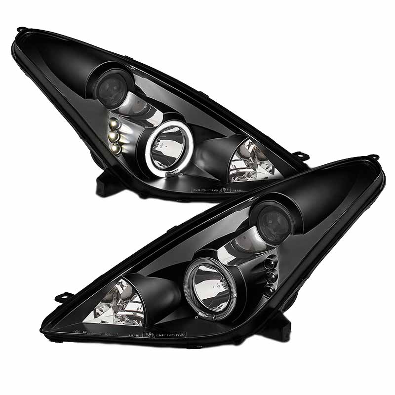 Βλησαρούλης Car Center - Μπροστινά Φανάρια Set Για Toyota Celica T230 99-05 Angel Eyes & Led Μαύρα H7/H1 Manual Eagle Eyes
