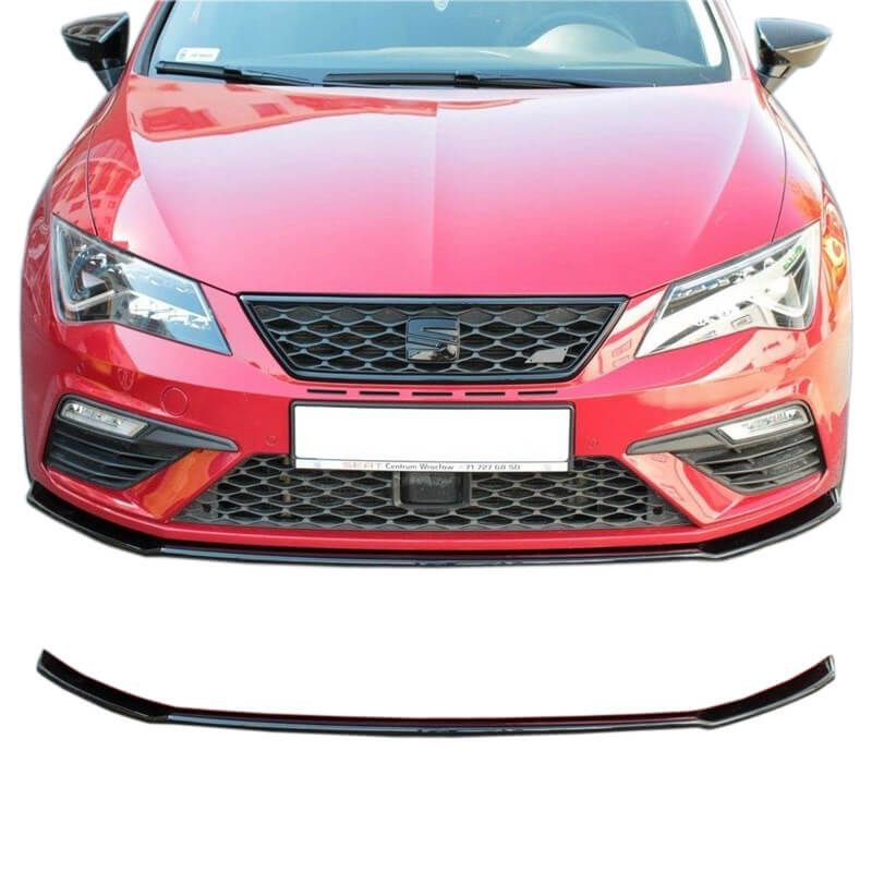 Βλησαρούλης Car Center - Μπροστινό Spoiler Για Seat Leon 3 (5F) 17-20 Cupra / FR Γυαλιστερό Μαύρο Από Abs Πλαστικό Maxton Design 1 Τεμάχιο
