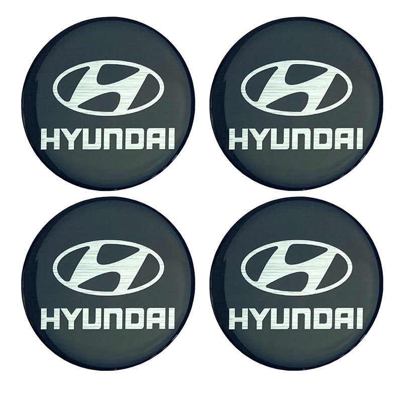 Βλησαρούλης Car Center - Αυτοκόλλητα Κέντρου Ζαντών Hyundai Από Σμάλτο 60mm Set 4 Τεμάχια
