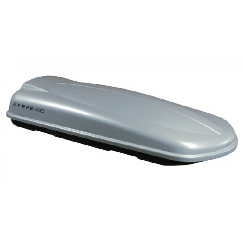 Βλησαρούλης Car Center - Μπαγκαζιέρα Οροφής Free 480L Silver Γυαλιστερή Με Διπλό Άνοιγμα & Quick Fix Τοποθέτηση