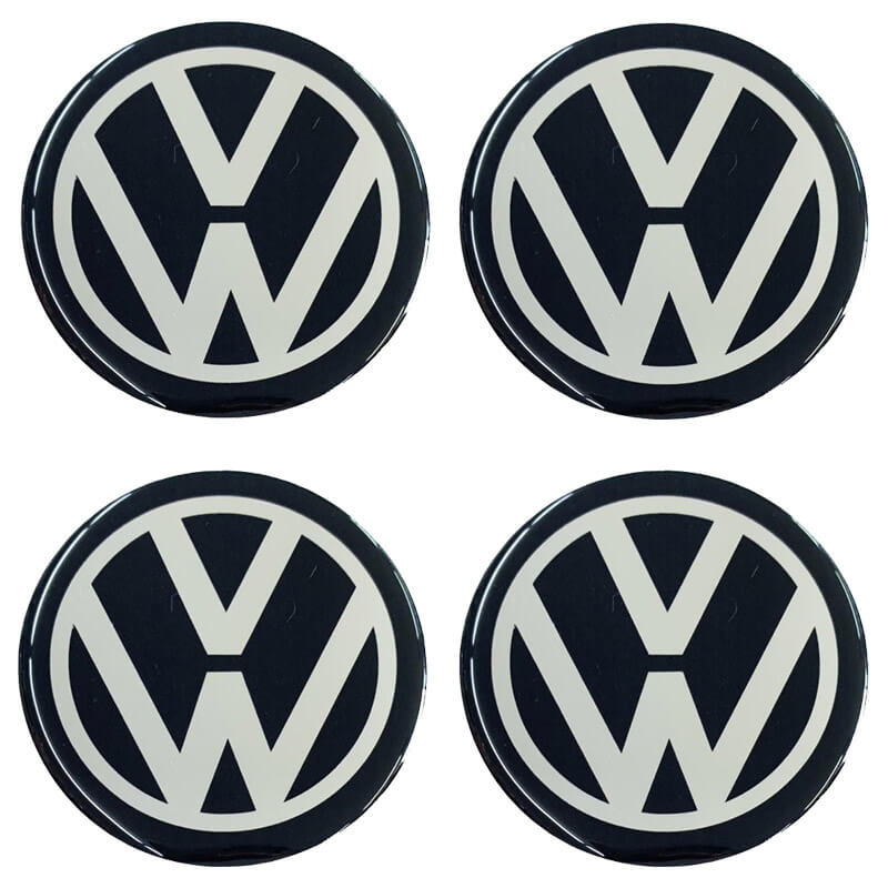 Βλησαρούλης Car Center - Αυτοκόλλητα Κέντρου Ζαντών VW Από Σμάλτο 60mm Set 4 Τεμάχια