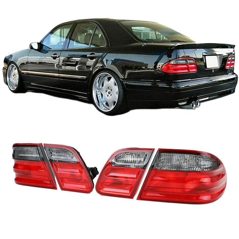 Βλησαρούλης Car Center - Πισινά Φανάρια Set Για Mercedes-Benz E-Class W210 95-02 Κόκκινο/Φιμέ Depo