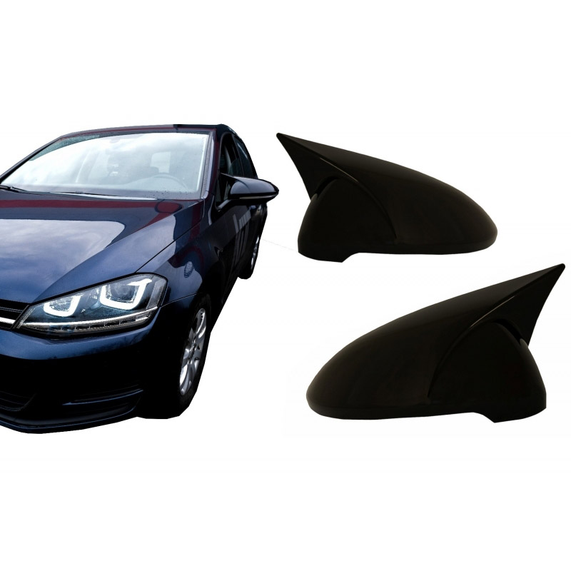 Βλησαρούλης Car Center - Καπάκια Καθρεφτών Για VW Golf VII (7) 12-20 , Touran 15+ M4 Look Γυαλιστερό Μαύρο 2 Τεμάχια