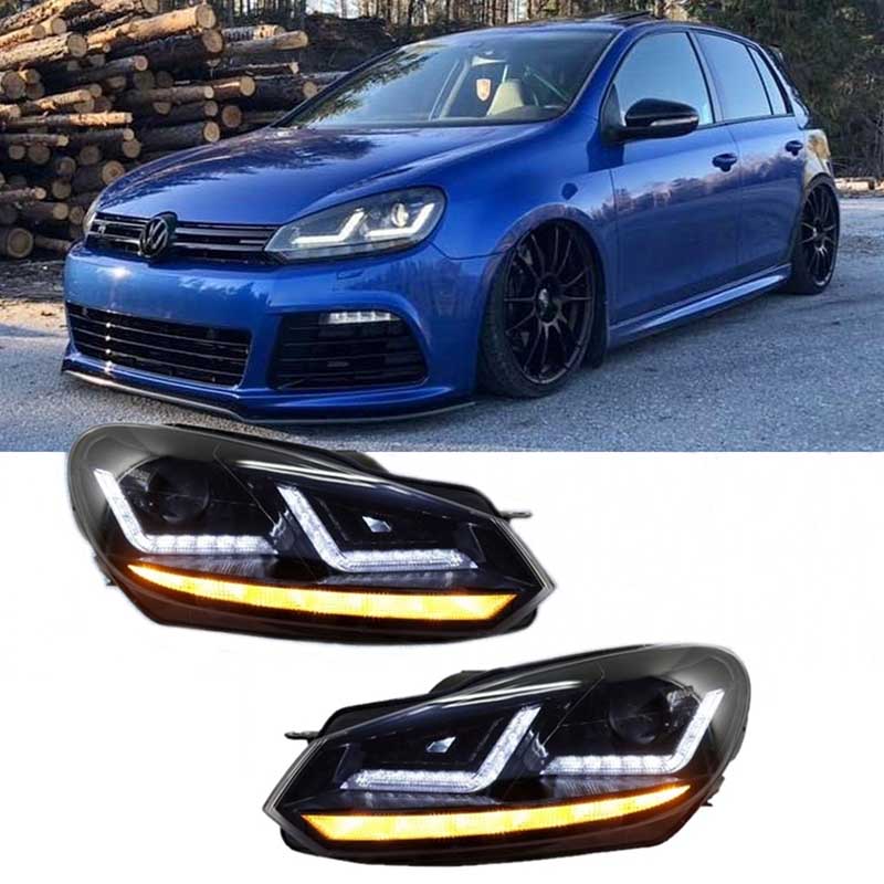 Βλησαρούλης Car Center - Μπροστινά Φανάρια Set Για Vw Golf VI (6) 08-12 DRL Xenarc® Halogen Version Black LEDHL102-BK Osram LEDriving®