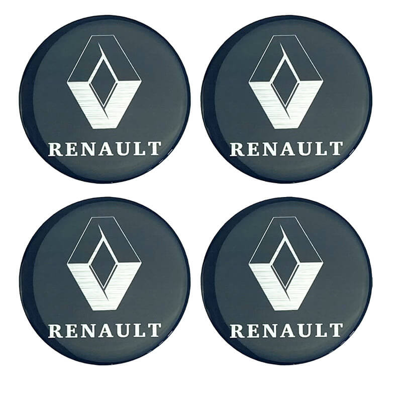 Βλησαρούλης Car Center - Αυτοκόλλητα Κέντρου Ζαντών Renault Από Σμάλτο 60mm Set 4 Τεμάχια