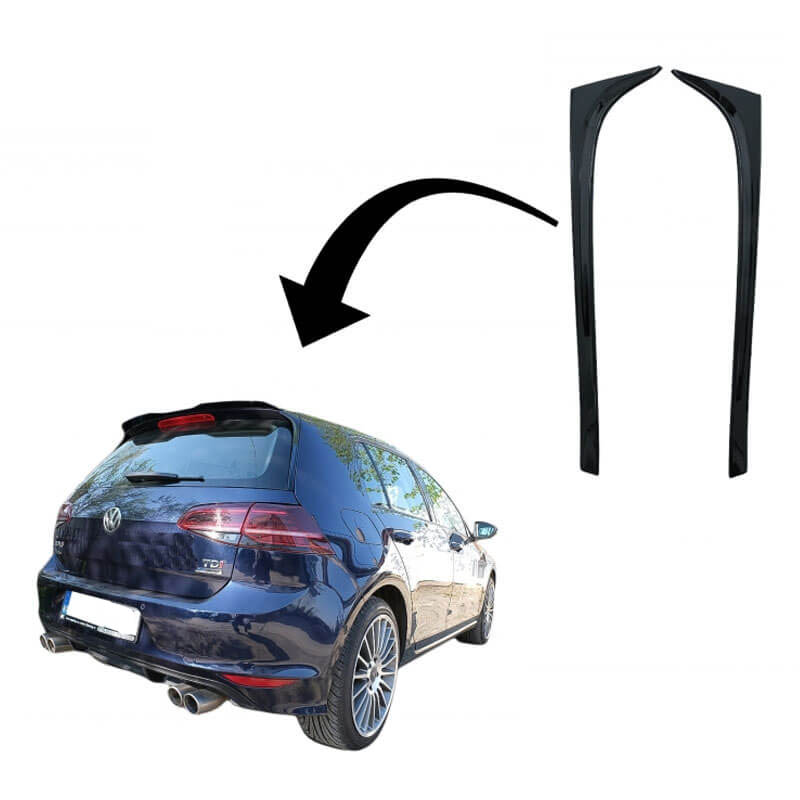 Βλησαρούλης Car Center - Αεροτομές Πρόσθετα Δεξιά Αριστερά Για VW Golf VII (7 & 7.5) 12-20 Μαύρο Γυαλιστερό Πλαστικό Για Standard Έκδοση 2 Τεμάχια