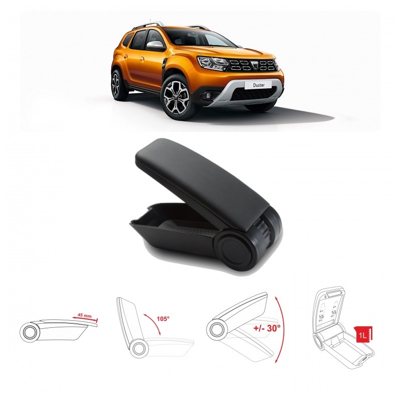 Βλησαρούλης Car Center - Κονσόλα Χειροφρένου Τεμπέλης Armster OE1 Για Dacia Duster 2018+ Χωρίς Εργοστασιακό Τεμπέλη Μαύρο Χρώμα