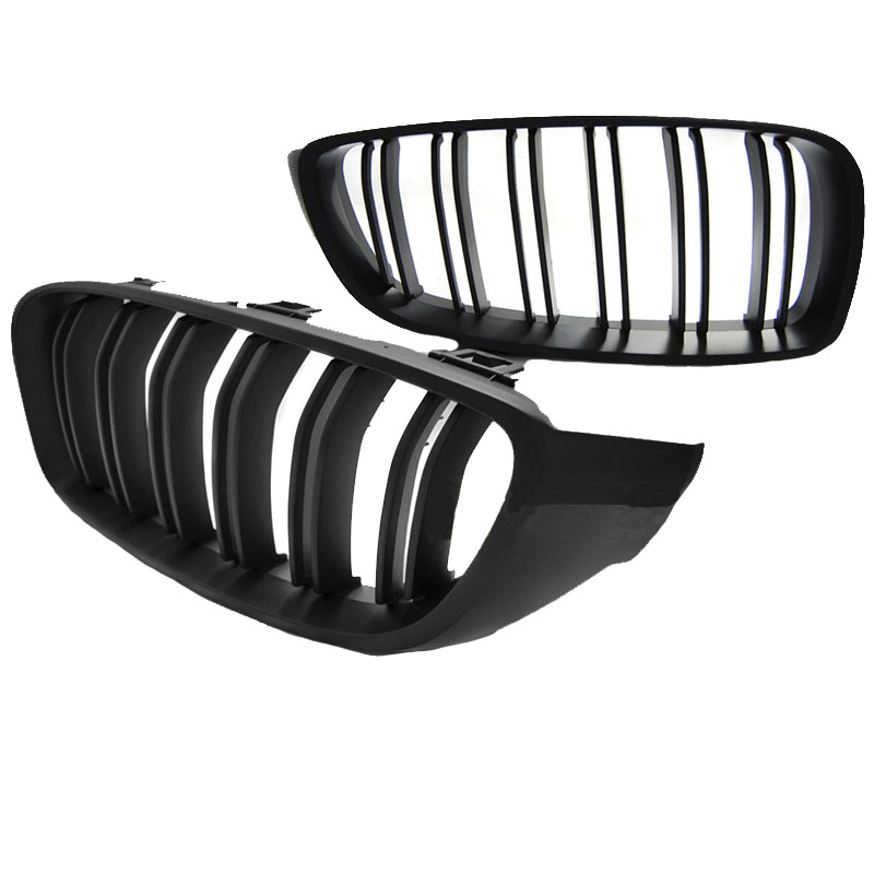 Βλησαρούλης Car Center - Καρδιές Μάσκας Για Bmw 4 F32 / F33 / F36 13-16 M4 Look Με Διπλή Γρίλια Μαύρο Ματ 2 Τεμάχια