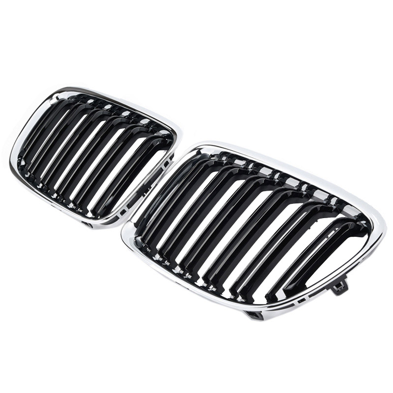 Βλησαρούλης Car Center - Καρδιές Μάσκας Για Bmw X1 E84 09-14 M4 Look Με Διπλή Γρίλια Χρώμιο/Μαύρο 2 Τεμάχια