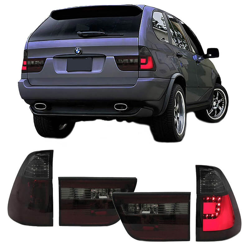 Βλησαρούλης Car Center - Πισινά Φανάρια Set Για Bmw X5 E53 99-03 Led Bar Κόκκινο/Φιμέ JunYan