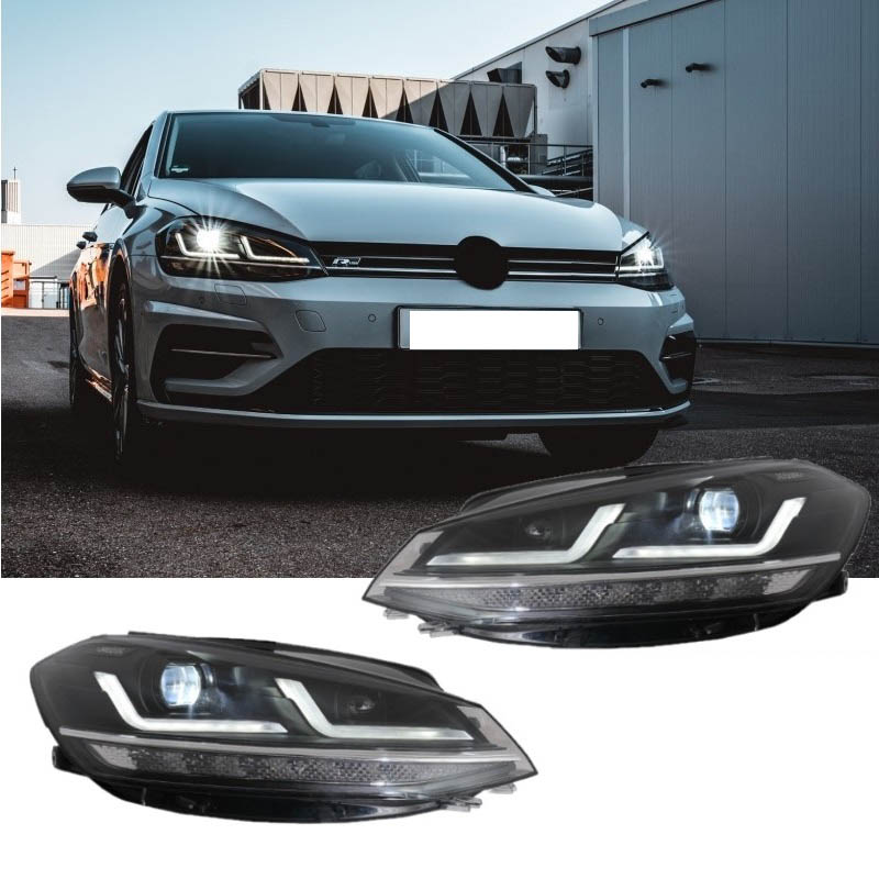 Βλησαρούλης Car Center - Μπροστινά Φανάρια Set Για Vw Golf VII (7.5) 17-19 DRL Full Led Halogen Version Black LEDHL10-BK Osram Ledriving