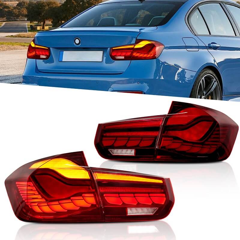 Βλησαρούλης Car Center - Πισινά Φανάρια Set Για Bmw 3 F30 11-18 Sedan M4 Look OLed Dynamic Start Up Κόκκινο/Crystal Vland