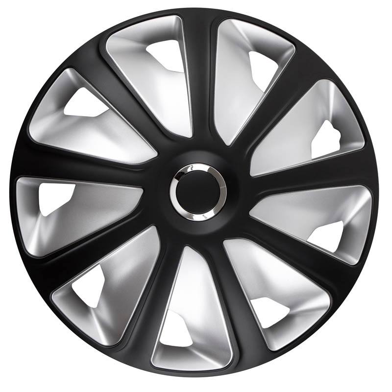 Βλησαρούλης Car Center - Τάσια Τροχών Αυτοκινήτου 16" Craft 105100 Μαύρο-Ασημί Με Δαχτυλίδι Χρωμίου RC CBX 4 Τεμάχια
