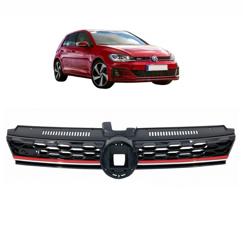Βλησαρούλης Car Center - Μάσκα Για Vw Golf VII (7.5) 16-19 GTI Look Κυψελωτή Με Κόκκινο Σιρίτι Και Βάση Αισθητήρα 1 Τεμάχιο
