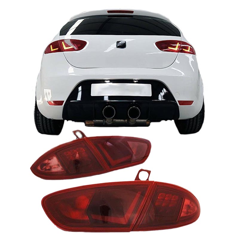 Βλησαρούλης Car Center - Πισινά Φανάρια Set Για Seat Leon 1P 09-12 Facelift Led Bar Κόκκινο Depo