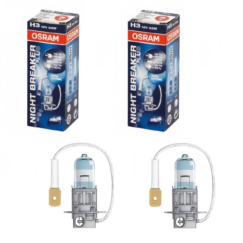 Βλησαρούλης Car Center - Λάμπες Αλογόνου H3 12V 55w Night Braker Plus +90% Osram 64151NBP 2 Τεμάχια