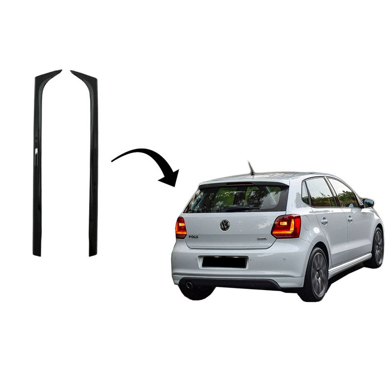 Βλησαρούλης Car Center - Αεροτομές Πρόσθετα Δεξιά Αριστερά Για VW Polo 6R/6C 09-17  Μαύρο Γυαλιστερό Πλαστικό Standard Έκδοση 2 Τεμάχια