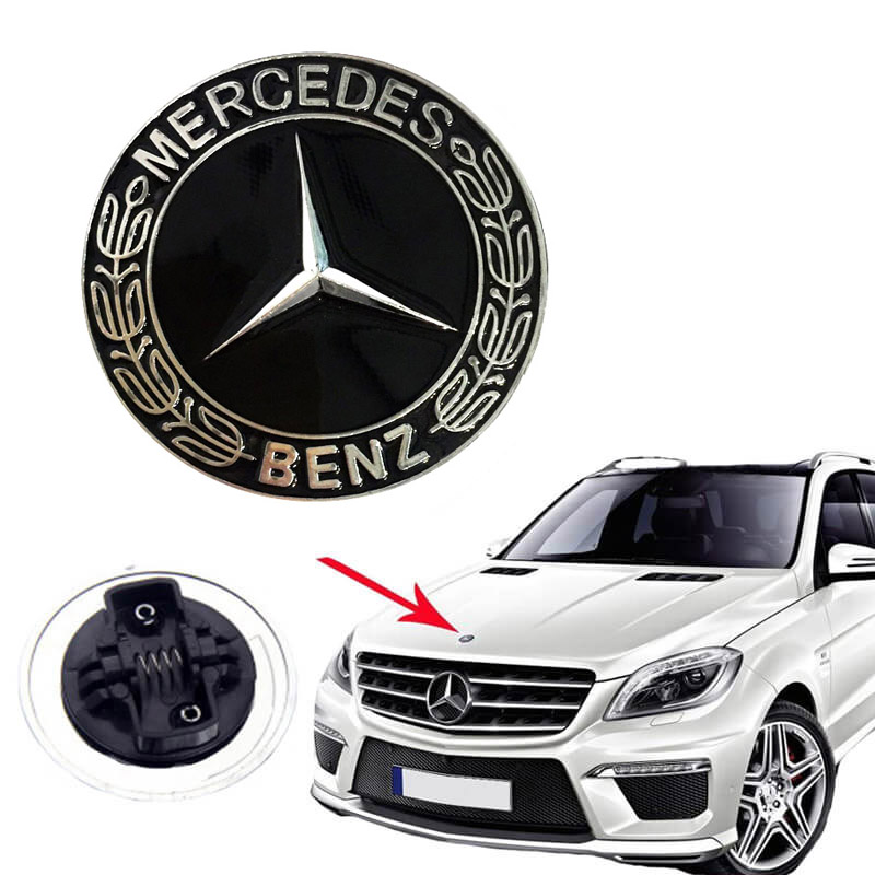 Βλησαρούλης Car Center - Σήμα Τάπα Καπό Για Mercedes-Benz 57mm Μαύρο