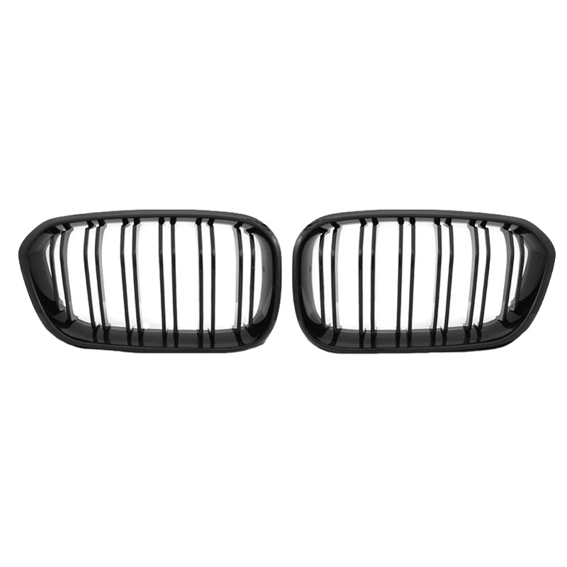 Βλησαρούλης Car Center - Καρδιές Μάσκας Για Bmw 1 F20 / F21 15-19 M4 Look Με Διπλή Γρίλια Με 12 Γραμμές Μαύρο Γυαλιστερό 2 Τεμάχια