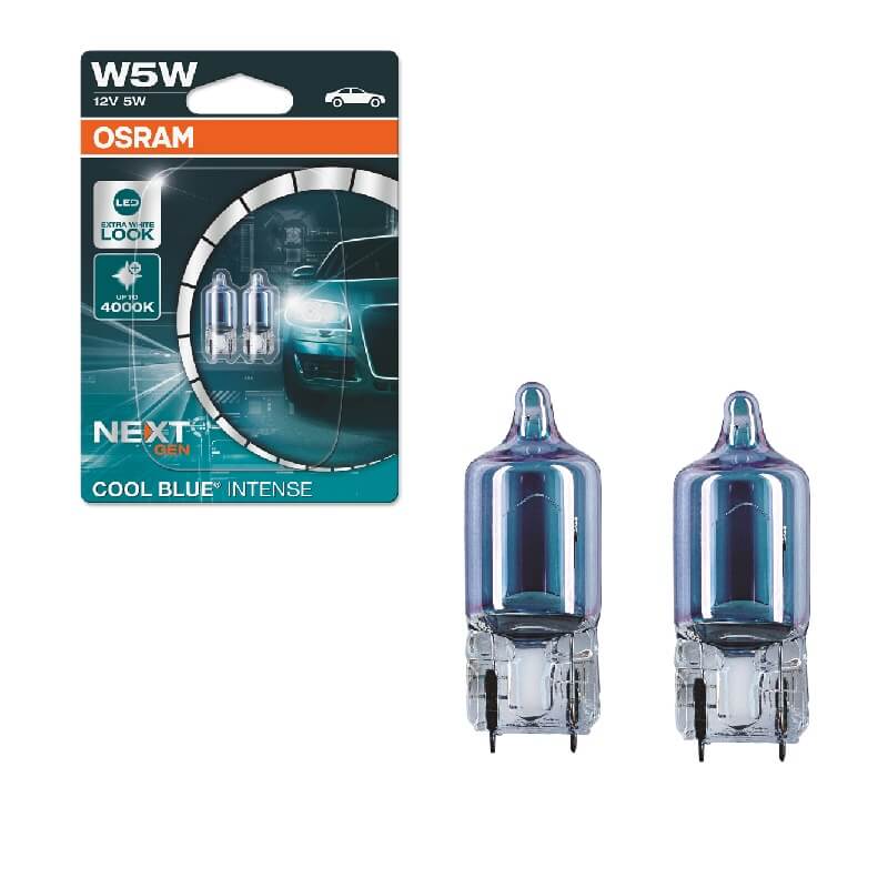 Βλησαρούλης Car Center - Λάμπες Αλογόνου T10 W5W 12V 5w Cool Blue Intense Next Generation Osram 2825CBN-02B 2 Τεμάχια