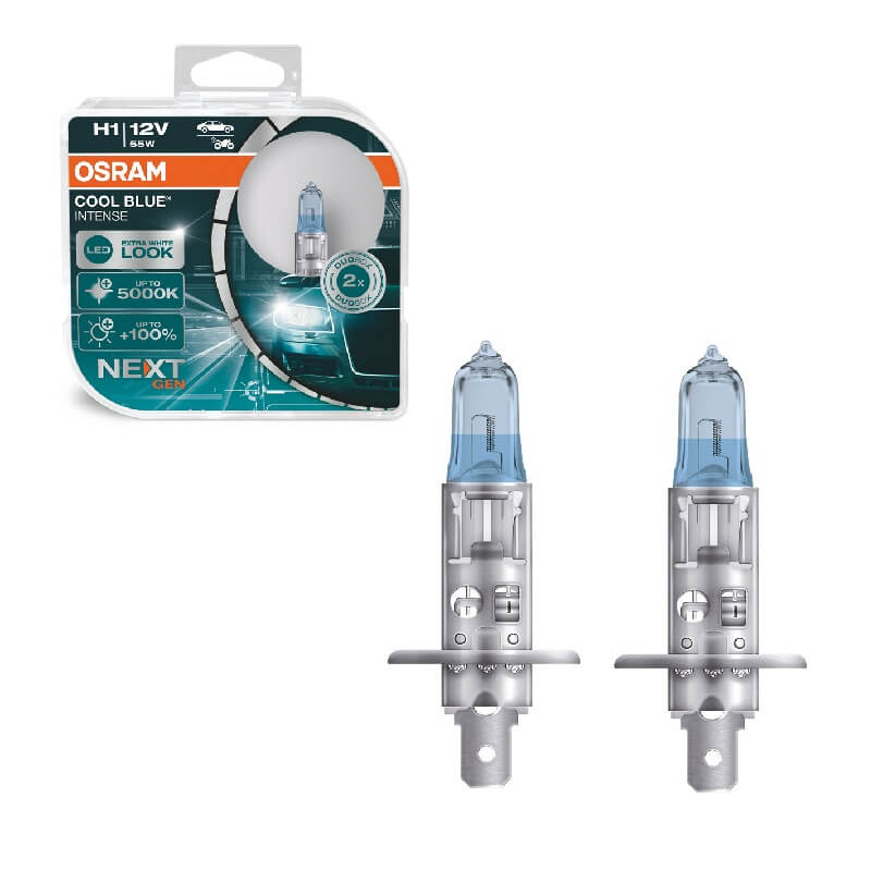 Βλησαρούλης Car Center - Λάμπες Αλογόνου H1 12V 55w Cool Blue Intense Next Generation Osram 64150CBN-HCB 2 Τεμάχια
