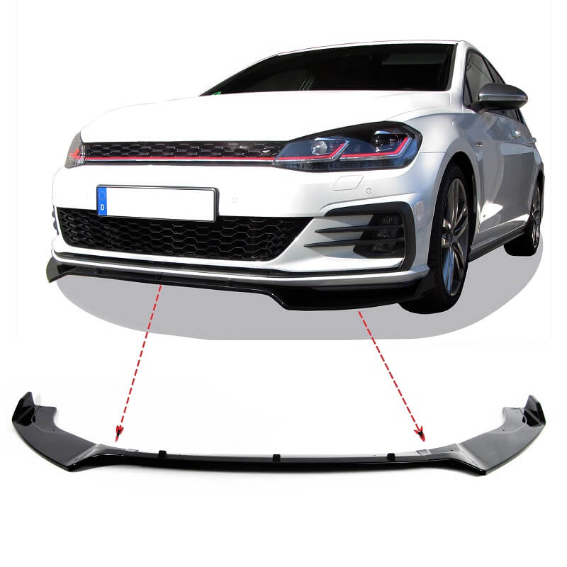 Βλησαρούλης Car Center - Μπροστινό Spoiler Για VW Golf VII (7) 12-18 GTI Έκδοση Glossy Black 3 Τεμάχια