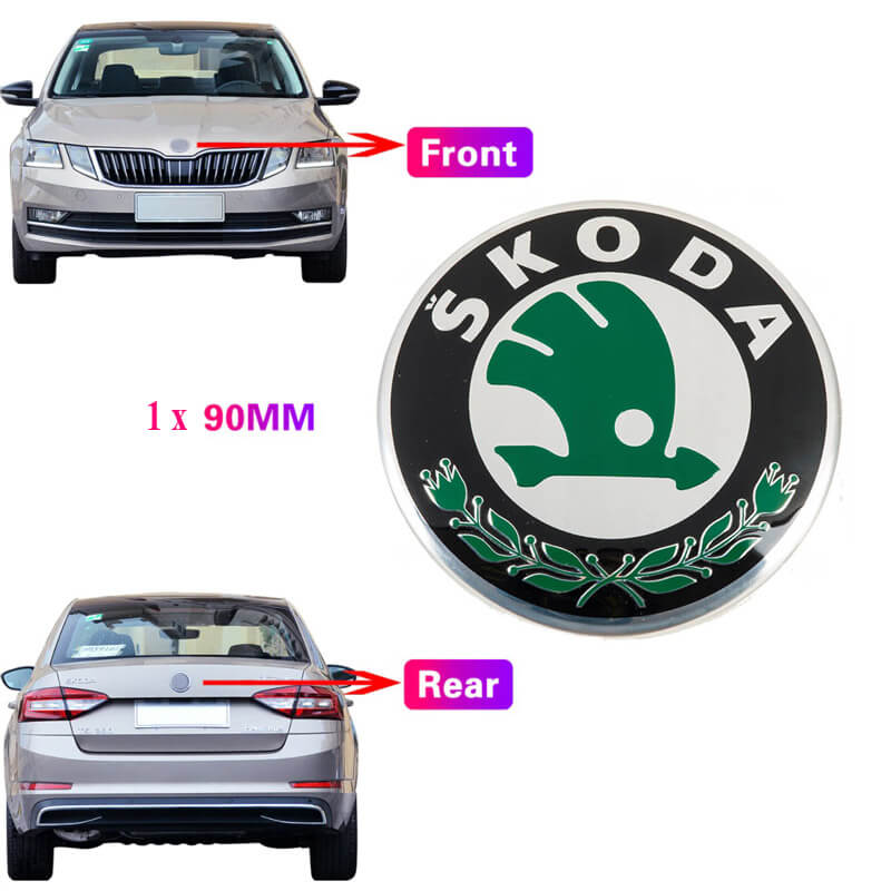 Βλησαρούλης Car Center - Αυτοκόλλητο Σήμα Skoda Καπό / Πορτ - Παγκάζ Μεγάλο Πράσινο 9cm