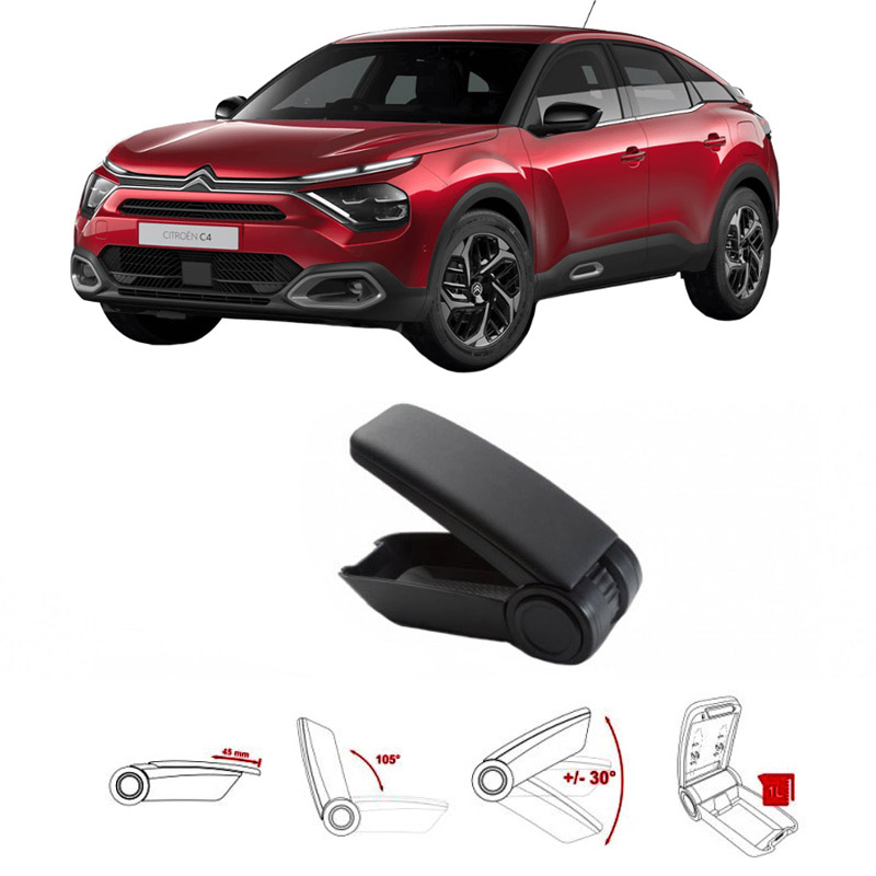 Βλησαρούλης Car Center - Κονσόλα Χειροφρένου Τεμπέλης Armster OE1 Για Citroen C4 2021+ Χωρίς Εργοστασιακό Τεμπέλη Μαύρο Χρώμα